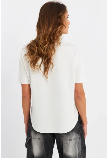 Kadın Ekru Basic Bluz RSP863