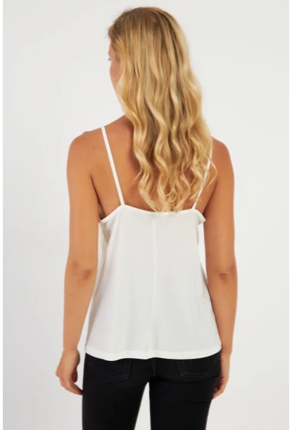 Kadın Ekru Dantelli Atlet AYD353