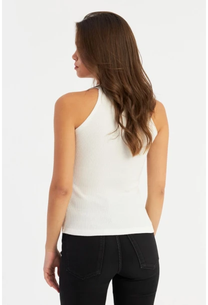 Kadın Ekru Kaşkorse Kolsuz Bluz Yİ1566