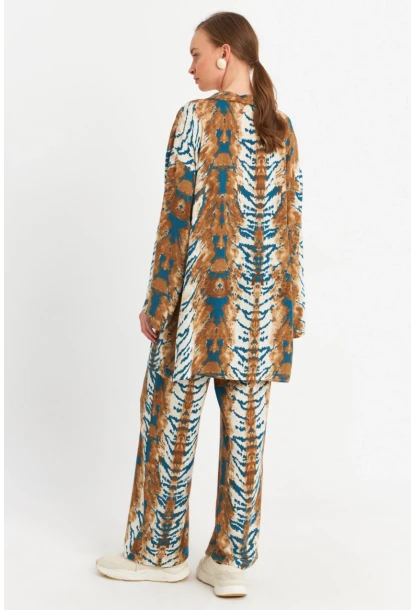 Kadın Ekru-Mavi Alt Üst Takım MGÇ202