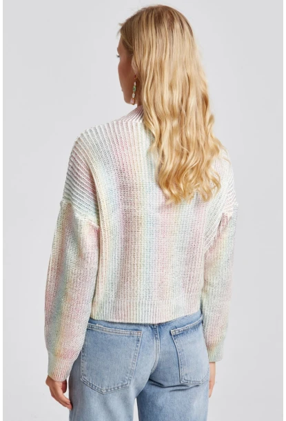 Kadın Ekru Varakli Triko Bluz SF2529