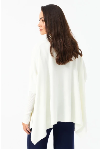 Kadın Ekru Yırtmaçlı Triko Bluz MSMT2262