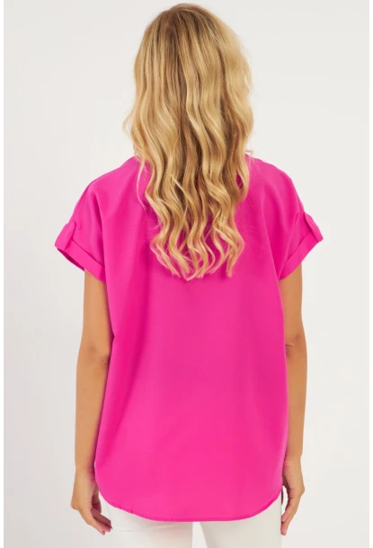 Kadın Fuşya Cepli Gömlek ZER410