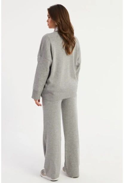Kadın Gri Taşlı Alt Üst Takım MYİL10