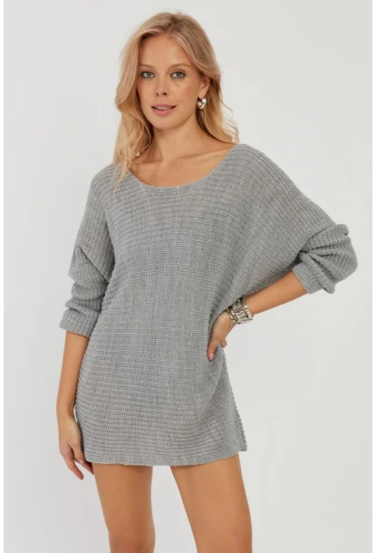 Kadın Gri Triko Kazak SMT223