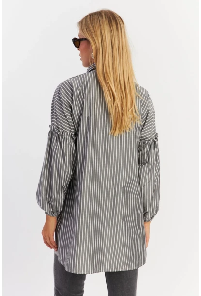 Kadın Gri Tunik Gömlek MASF12