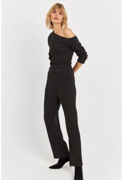 Kadın Haki Asimetrik Yaka Alt Üst Takım KED7151