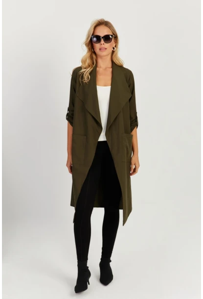 Kadın Haki Mevsimlik Pardesü MU159