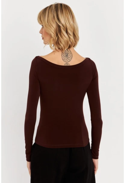 Kadın Kahverengi Bluz HOR13