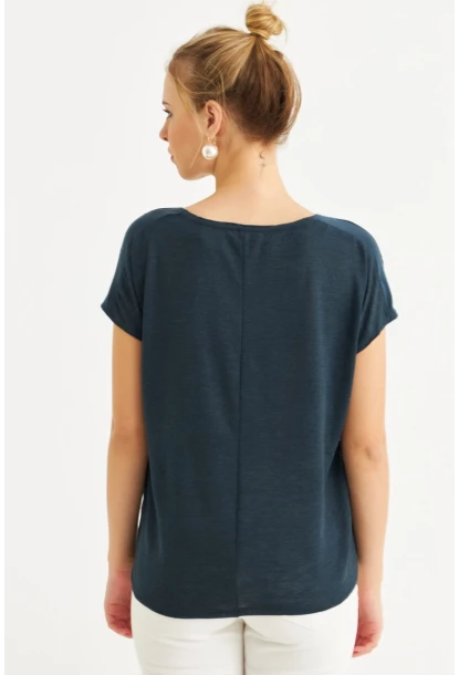 Kadın Lacivert Basic Bluz AYD410