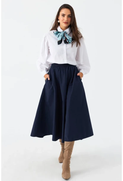 Kadın Lacivert Çan Etek ELA3951