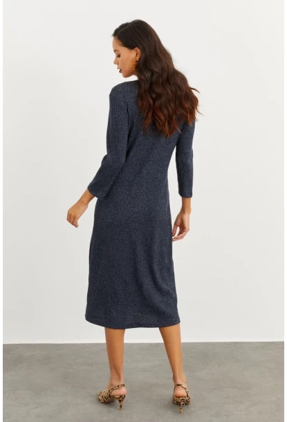 Kadın Lacivert Düğmeli Elbise İZ02464710