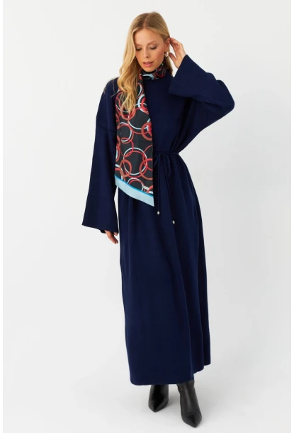 Kadın Lacivert Triko Maxi Elbise MTC3367