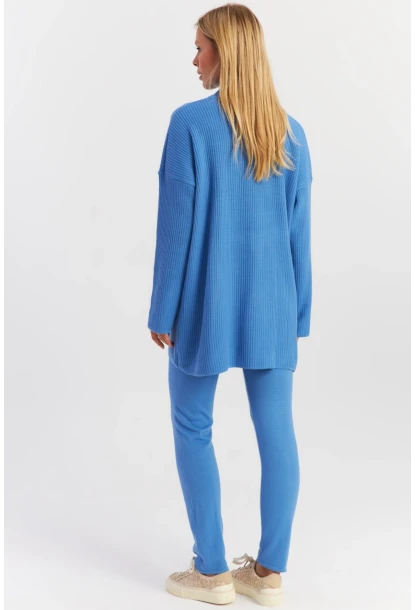 Kadın Mavi Triko Alt Üst Takım NUV9