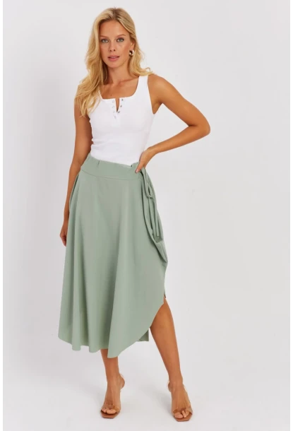 Kadın Mint Asimetrik Etek LV176