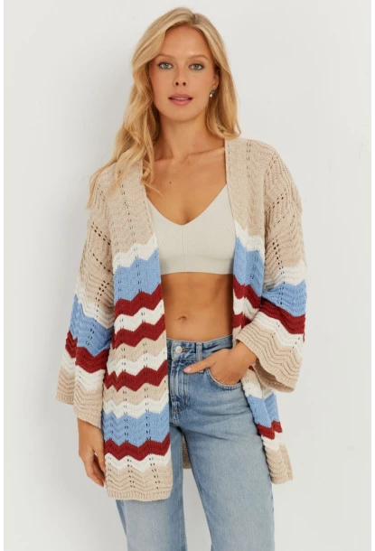 Kadın Multi Ajurlu Renkli Hırka MİW4741