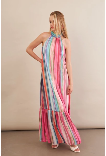 Kadın Multi Astarlı Maxi Şifon Elbise PSG1004