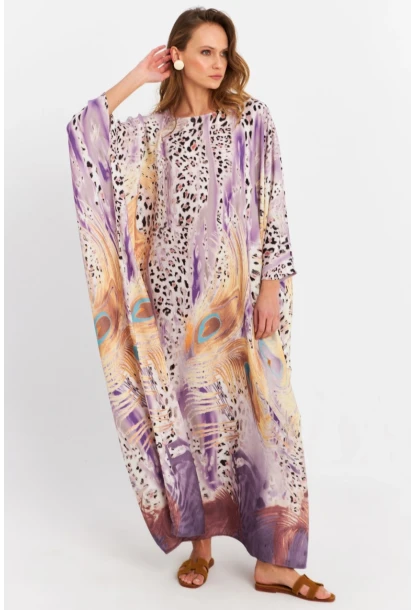 Kadın Multi İpek Kaftan Elbise MALO4010