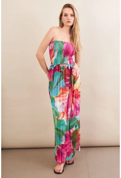 Kadın Multi Straplez Pilise Uzun Elbise MSİ100