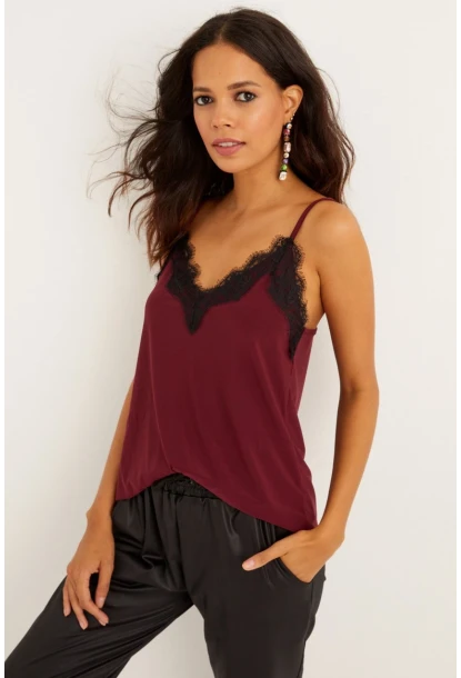 Kadın Mürdüm Dantelli Atlet LPP5008