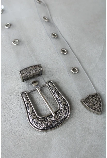 Kadın No Color Kuş Gözlü Şeffaf Kemer BE620