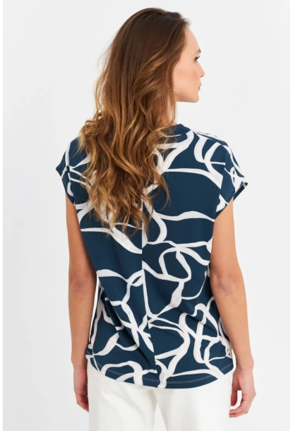 Kadın Petrol V Yaka Salaş Bluz MLPP643