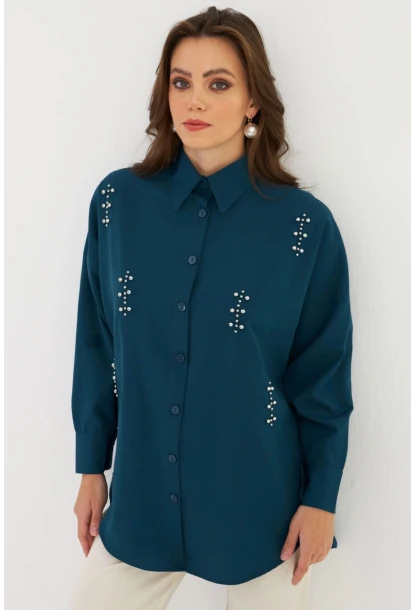 Kadın Petrol Zımbalı Gömlek MASF1