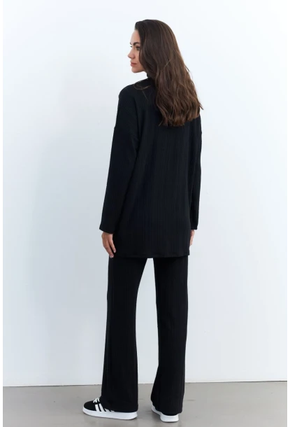 Kadın Siyah Alt Üst Pantolon Takım MTF28