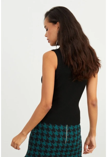 Kadın Siyah Balıkçı Bluz YV97