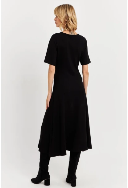 Kadın Siyah Basic Midi Sweat Elbise MHOL102