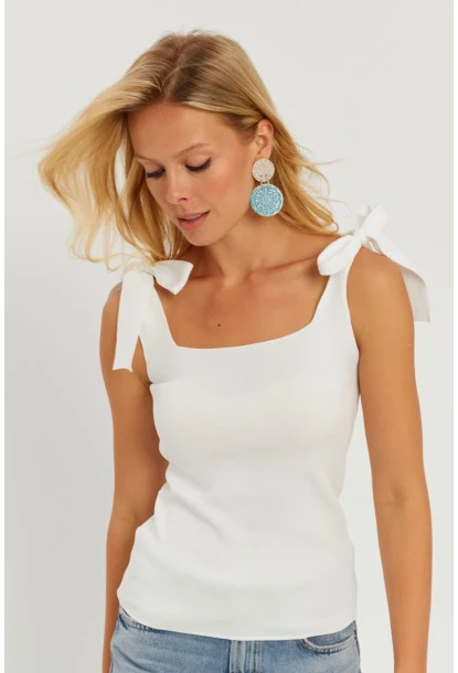 Kadın Siyah-Beyaz İkili Triko Bluz YV271