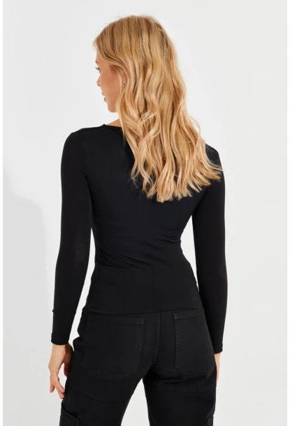 Kadın Siyah Bluz CY436