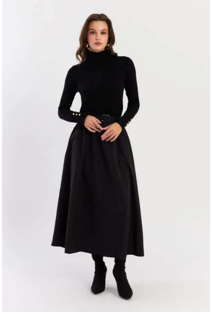 Kadın Siyah Çan Etek ELA3951