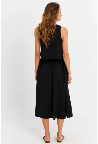 Kadın Siyah Crop Etek Takım MQ0030