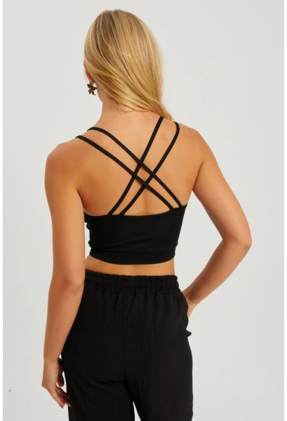 Kadın Siyah Gloplu Büstiyer CG349