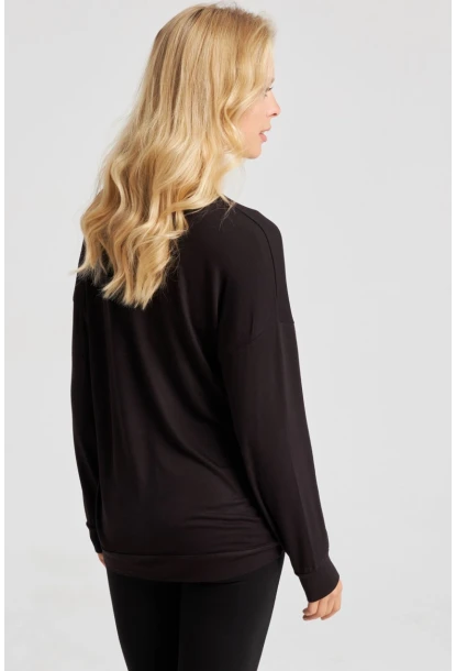 Kadın Siyah-Gold Payetli Uzun Bluz ST3124