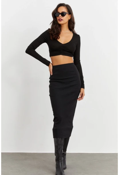Kadın Siyah Kalem Etek Yİ2474