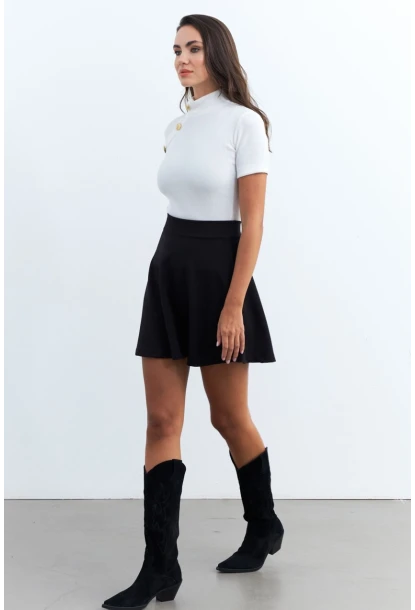 Kadın Siyah Mini Etek ELT3240