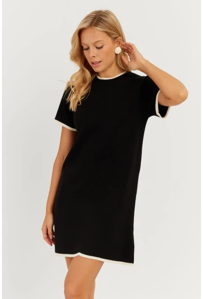 Kadın Siyah Mini Triko Elbise MİW1356