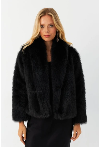 Kadın Siyah Suni Kürk ELT1227