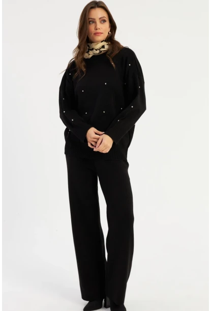 Kadın Siyah Taşlı Alt Üst Takım MYİL10