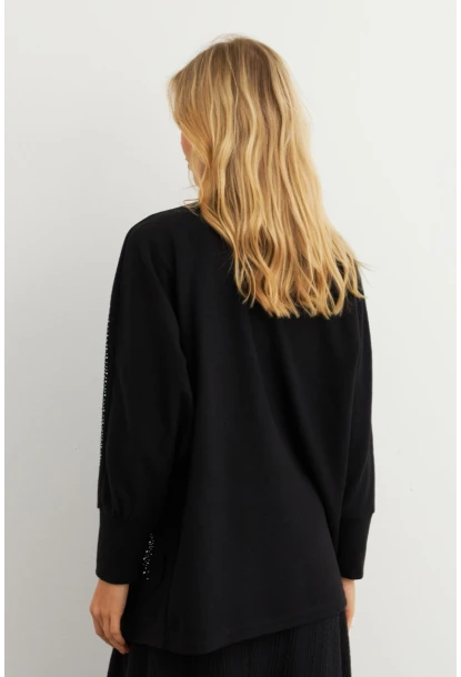 Kadın Siyah Taşlı Hırka MPK813