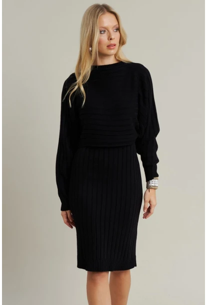 Kadın Siyah Triko İkili Takım ELT12014