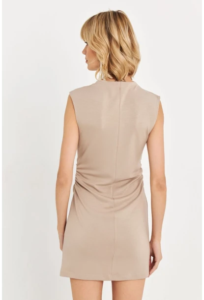 Kadın Taş Drapeli Mini Elbise SE6