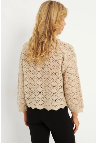 Kadın Taş Düğme Detaylı Hırka YV276