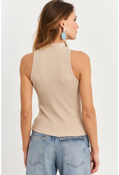 Kadın Taş Halter Yaka Kaşkorse Bluz EY1454