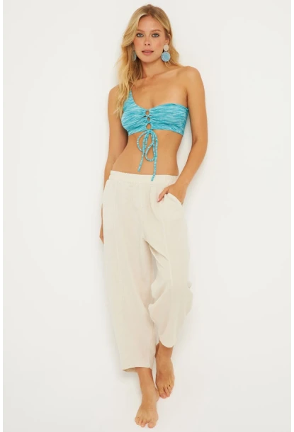 Kadın Taş Keten Şalvar Pantolon K1252