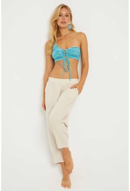 Kadın Taş Keten Şalvar Pantolon K1252