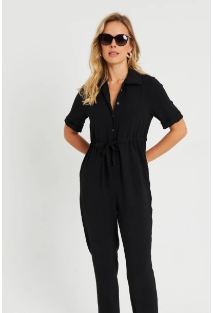 Kadın Tulum Siyah Q985