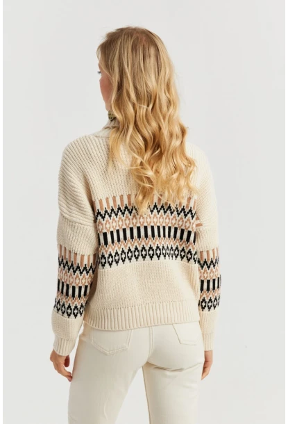 Kadın Vanilya Balıkçı Triko Kazak YZ527